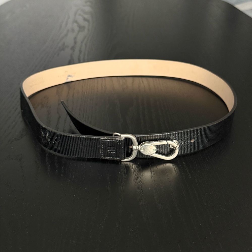 Tateossian Black Adjustable Hook Belt